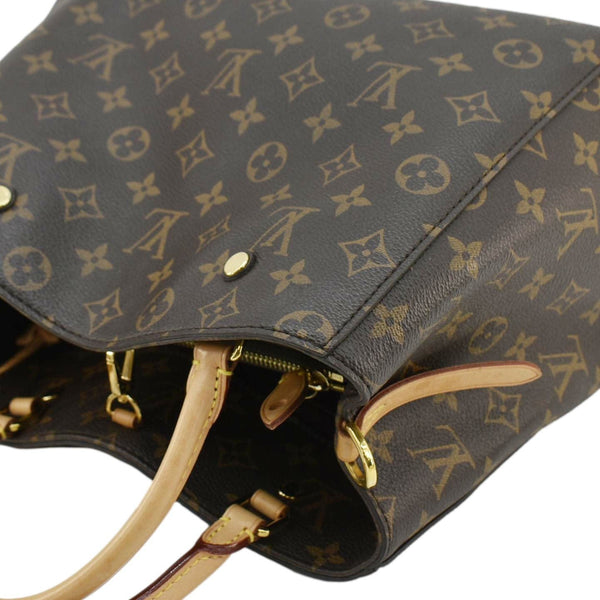 LOUIS VUITTON Montaigne MM Monogram Canvas Shoulder Bag Brown