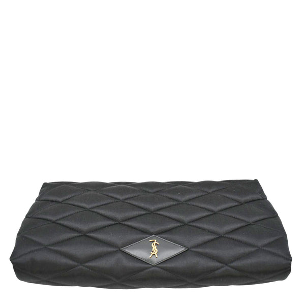 YVES SAINT LAURENT Sade Large Satin Black Clutch  upper look