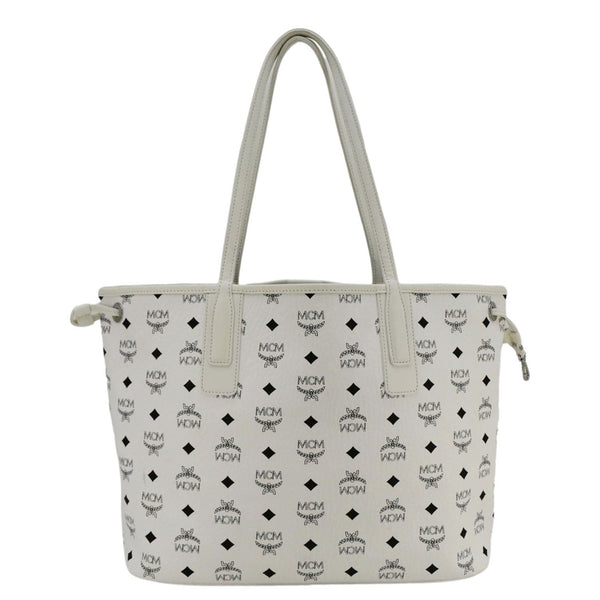 MCM Reversible Liz Medium Visetos Canvas Shopper Tote Bag White