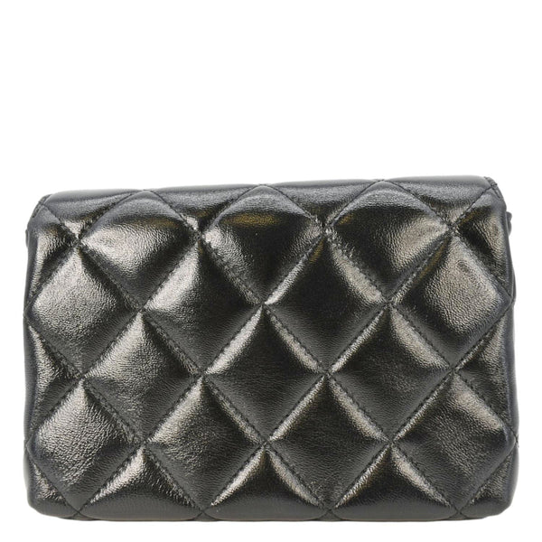 CHANEL CC Pearl Quilted Leather Chain Crossbody Bag Black