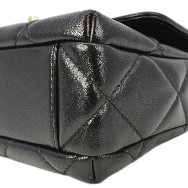 CHANEL CC Pearl Quilted Leather Chain Crossbody Bag Black