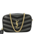 YVES SAINT LAURENT Lou Camera Chevron Leather Crossbody Bag Black