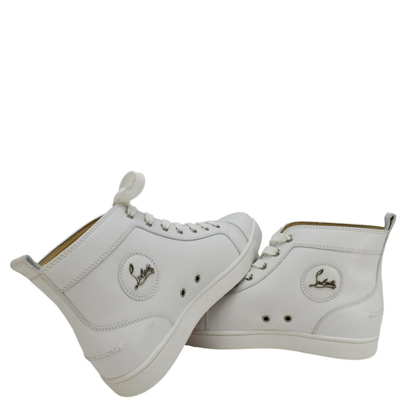 CHRISTIAN LOUBOUTIN Louis High-top Calfskin Leather Sneakers White US 10.5