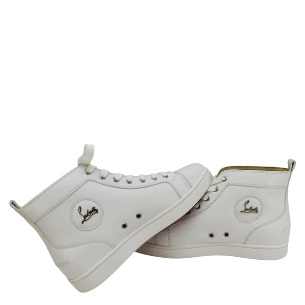 CHRISTIAN LOUBOUTIN Louis High-top Calfskin Leather Sneakers White US 10.5