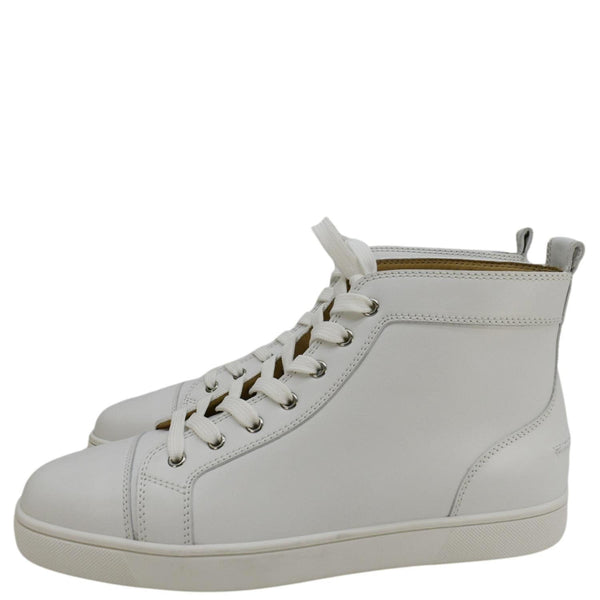 CHRISTIAN LOUBOUTIN Louis High-top Calfskin Leather Sneakers White US 10.5