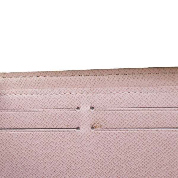 LOUIS VUITTON Clemence Damier Azur Wallet Rose Ballerine