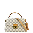 LOUIS VUITTON Croisette Damier Azur Satchel Crossbody Bag Rose Ballerine