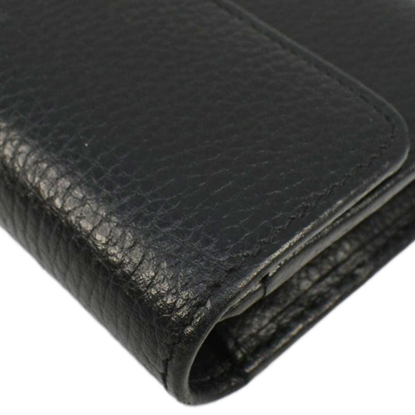 GUCCI Interlocking GG Calfskin Leather Wallet Black 615524