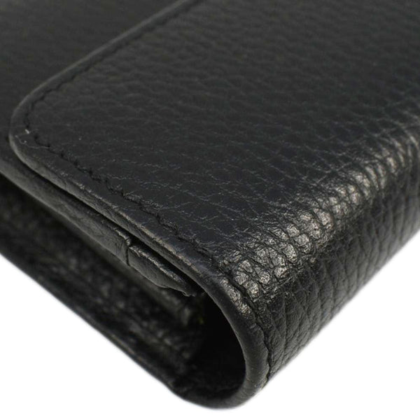 GUCCI Interlocking GG Calfskin Leather Wallet Black 615524