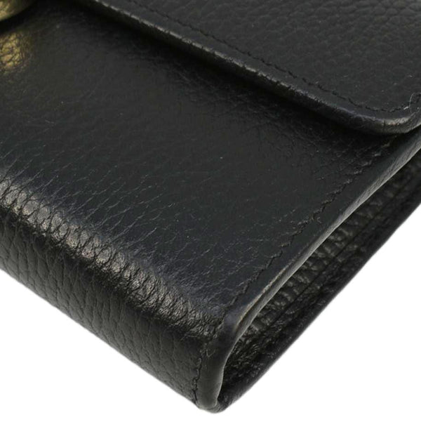 GUCCI Interlocking GG Calfskin Leather Wallet Black 615524