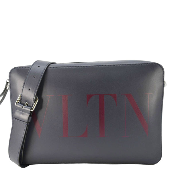 VALENTINO GARAVANI VLTN Leather Crossbody Bag Navy Blue