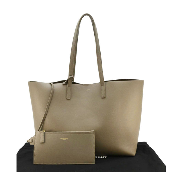 YVES SAINT LAURENT Shopping Leather Tote Bag Gray