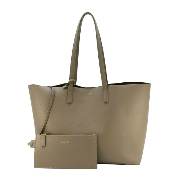 YVES SAINT LAURENT Shopping Leather Tote Bag Gray