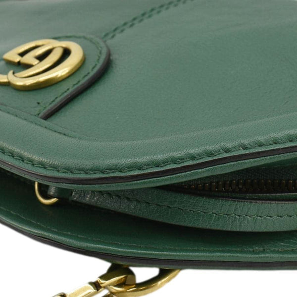 GUCCI Re(Belle) Tiger head Leather Shoulder Bag Green 524620