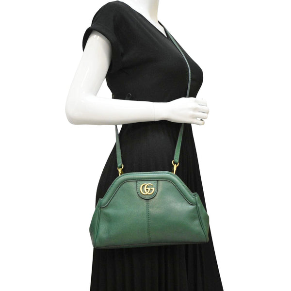 GUCCI Re(Belle) Tiger head Leather Green Shoulder Bag  dumy look