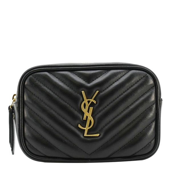 YVES SAINT LAURENT Lou Calfskin Leather Crossbody Belt Bag Black