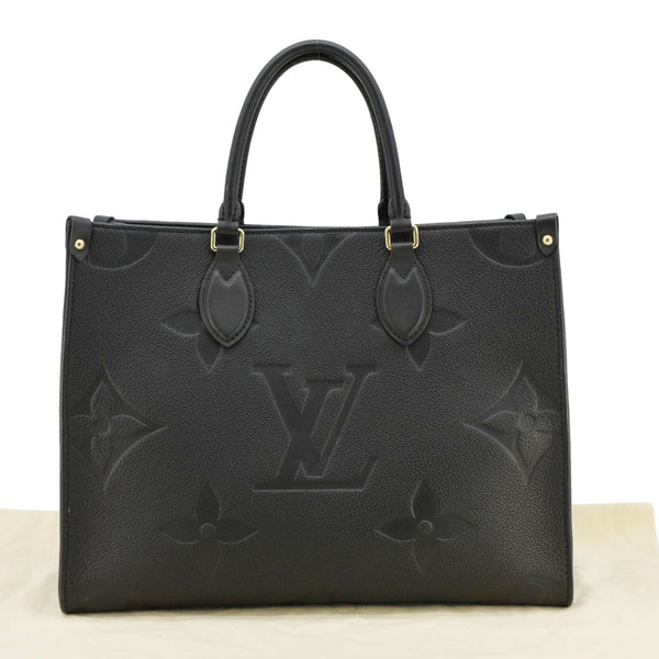 LOUIS VUITTON Onthego MM Giant Monogram Empreinte Leather Tote Bag Black