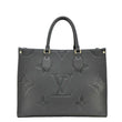 LOUIS VUITTON Onthego MM Giant Monogram Empreinte Leather Tote Bag Black