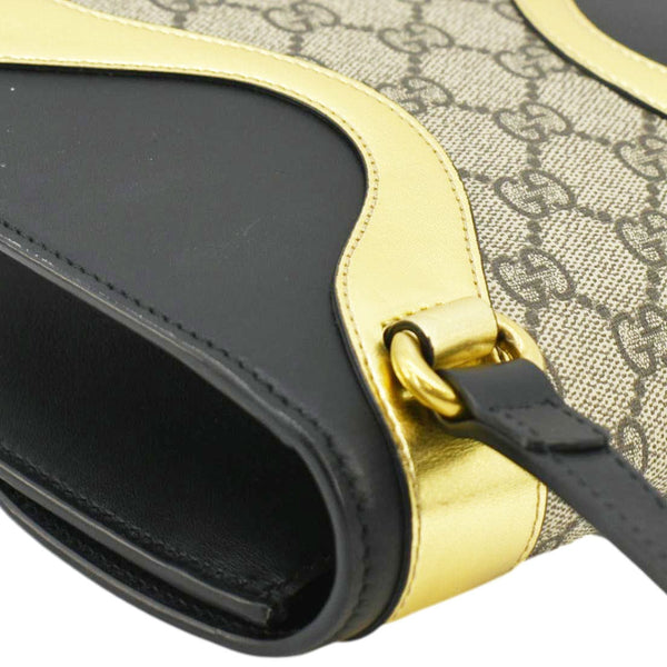 GUCCI Ogilide GG Supreme Canvas Shoulder Bag Gold 500781