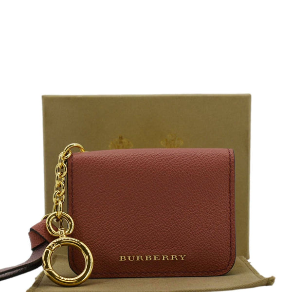 BURBERRY Camberwell Small Soft Grain Leather Card Case Wallet Peach