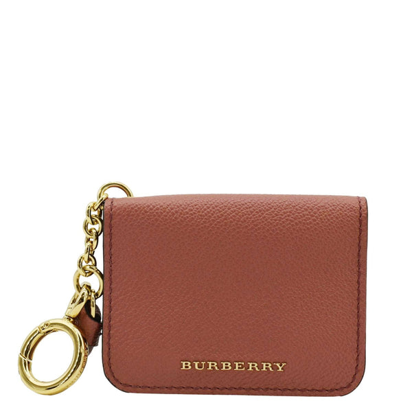 BURBERRY Camberwell Small Soft Grain Leather Card Case Wallet Peach