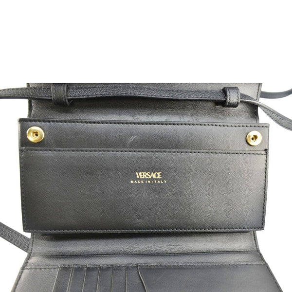 VERSACE La Medusa Leather Crossbody Bag Black