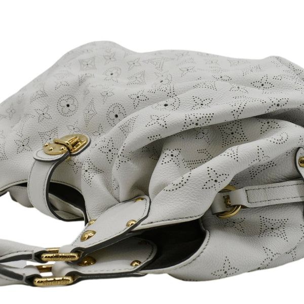 LOUIS VUITTON Solar Large Mahina Leather Hobo Bag White