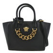 VERSACE La Medusa Leather Top Handle Shoulder Bag Black