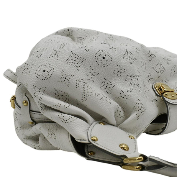 LOUIS VUITTON Solar Large Mahina Leather Hobo Bag White