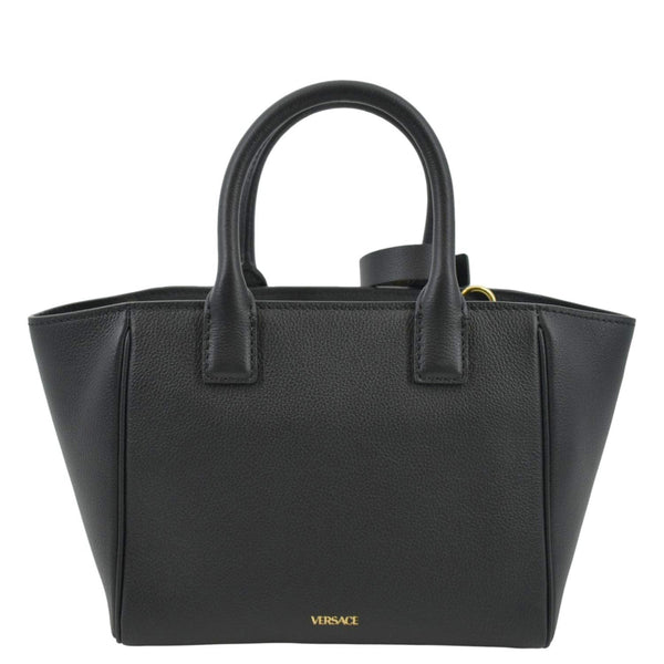 VERSACE La Medusa Leather Top Handle Shoulder Bag Black