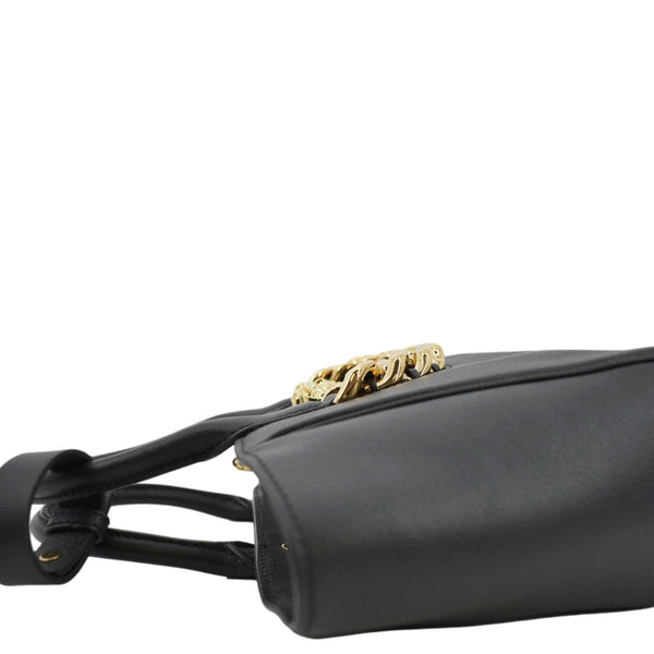 VERSACE La Medusa Leather Top Handle Shoulder Bag Black