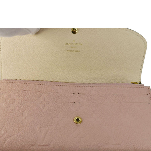 LOUIS VUITTON Sarah Monogram Empreinte Leather Wallet Pink