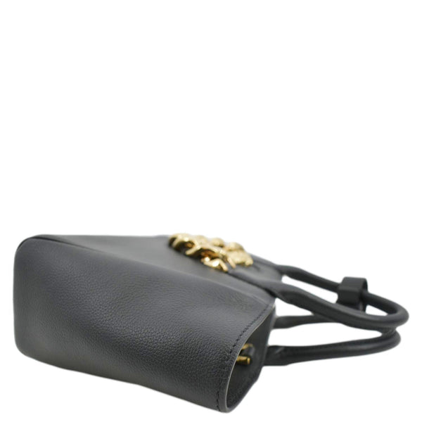 VERSACE La Medusa Leather Top Handle Shoulder Bag Black