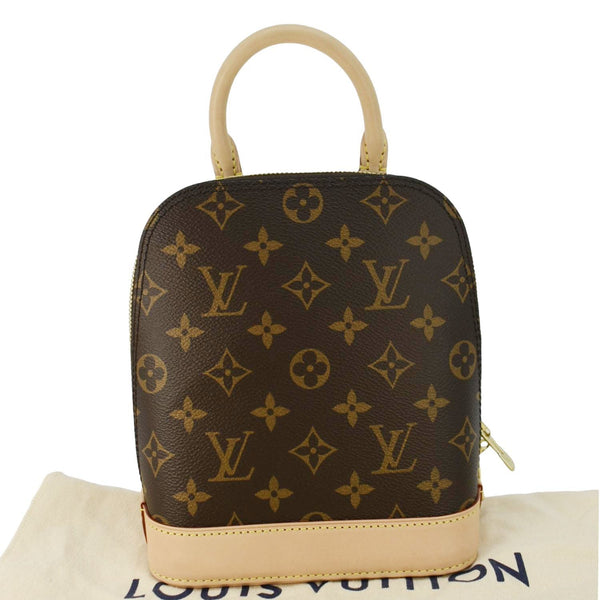 LOUIS VUITTON Alma Monogram Canvas Backpack Brown