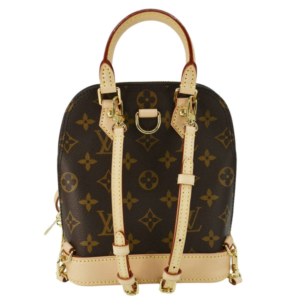 LOUIS VUITTON Alma Monogram Canvas Backpack Brown