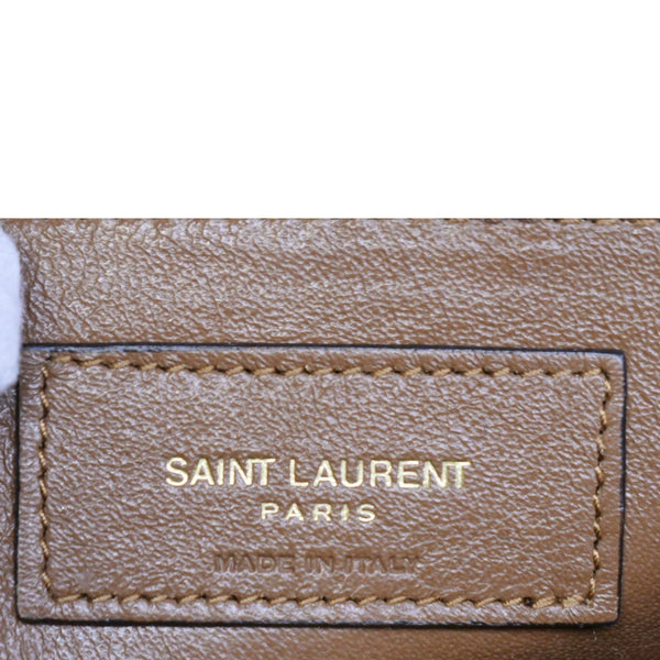 YVES SAINT LAURENT Manhattan Leather Shoulder Bag Brown