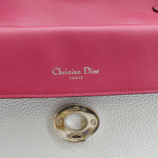 CHRISTIAN DIOR Be Dior Small Leather Flap Shoulder Bag Grey