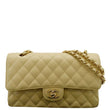 CHANEL Classic Double Flap Quilted Shoulder Bag Cream  front look