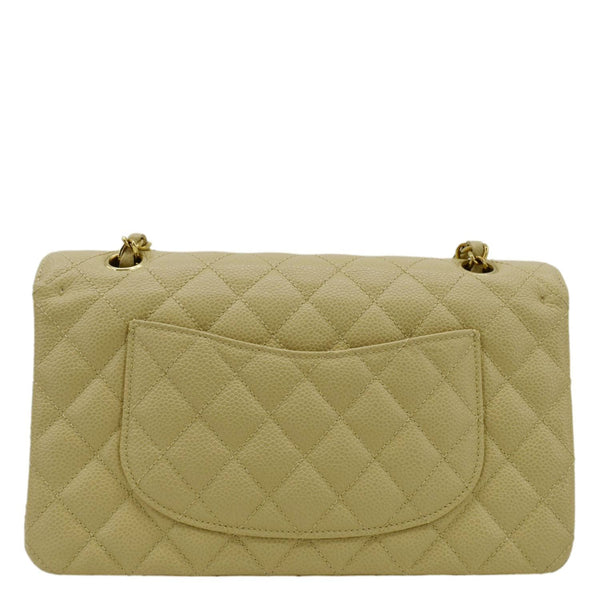 CHANEL Classic Double Flap Quilted Shoulder Bag Cream dummy look