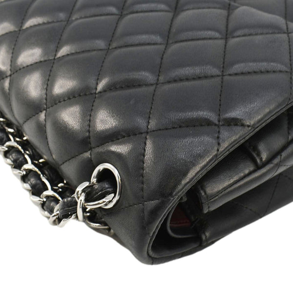 CHANEL Classic Double Flap Quilted Leather Shoulder Bag Black