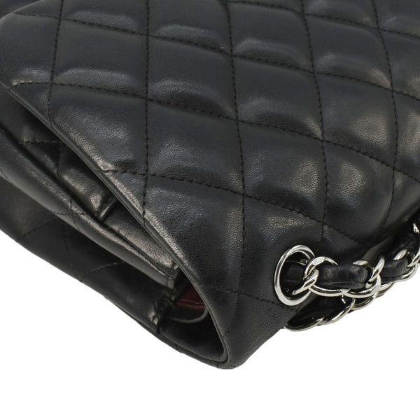 CHANEL Classic Double Flap Quilted Leather Shoulder Bag Black