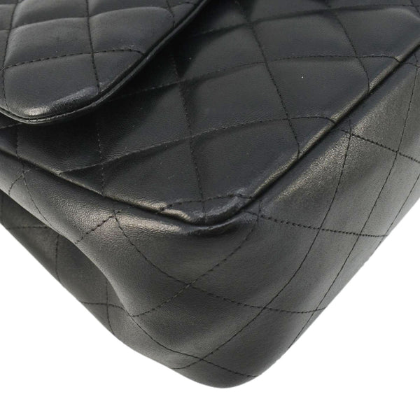 CHANEL Classic Double Flap Quilted Leather Shoulder Bag Black