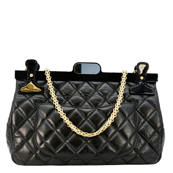 CHANEL 2.55 Reissue Hanger Flap Quilted Leather Crossbody Bag Black