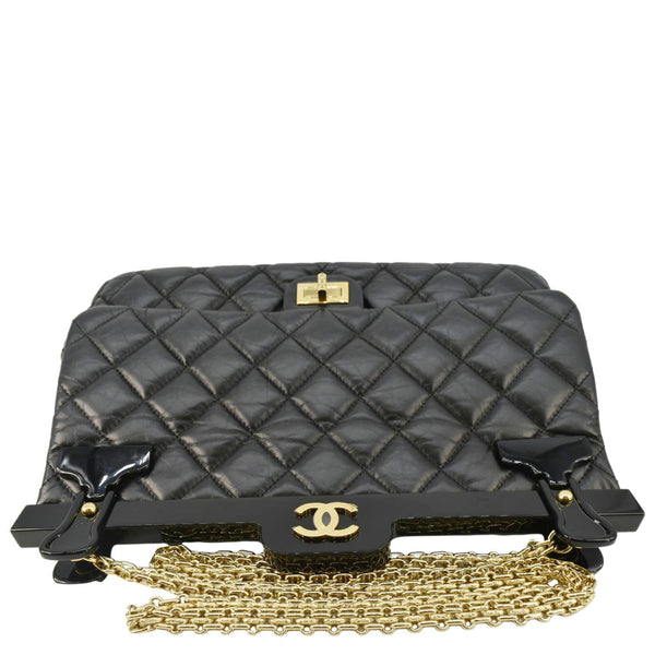 CHANEL 2.55 Reissue Hanger Flap Quilted Leather Crossbody Bag Black