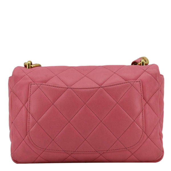 CHANEL CC Funky Town Flap Large Lambskin Quilted Leather Shoulder Bag Pink back look