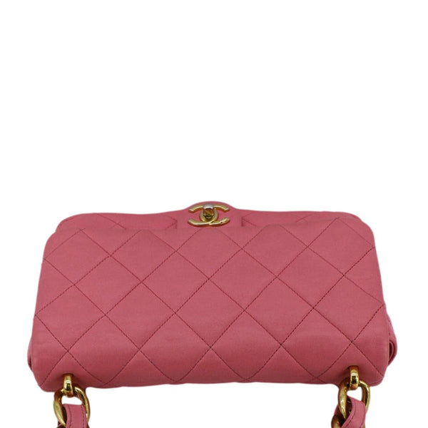 CHANEL CC Funky Town Flap Large Lambskin Quilted Leather Shoulder Bag Pink upper lool