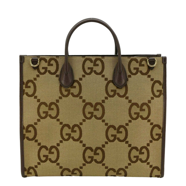 GUCCI Jumbo GG Canvas Tote Shoulder Bag Beige 678839