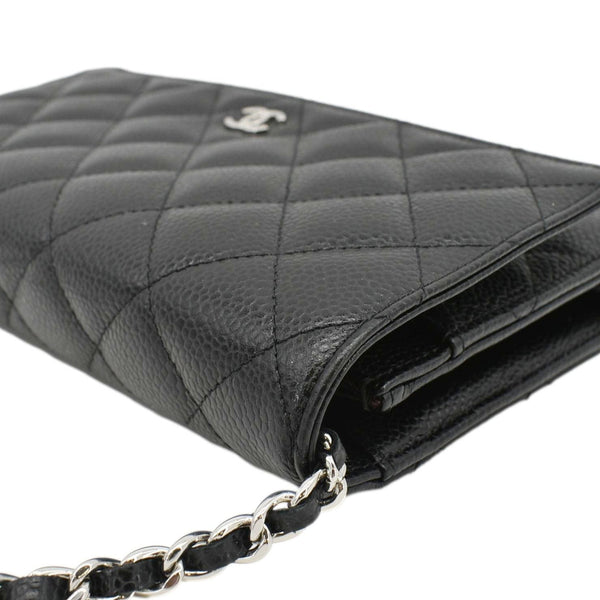 CHANEL WOC Quilted Caviar Leather Crossbody Bag Black