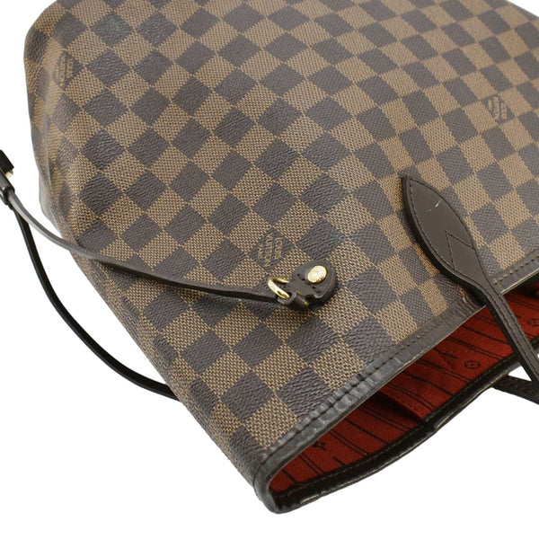 LOUIS VUITTON Neverfull MM Damier Ebene Shoulder Bag Brown