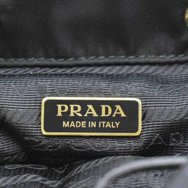 PRADA Re-Nylon Brushed Leather Crossbody Backpack Black